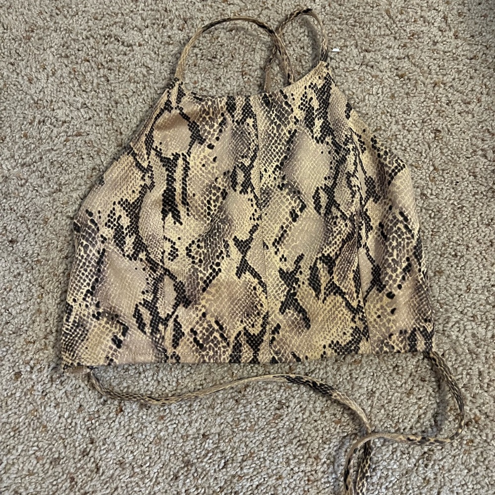 Snakeskin crop top
